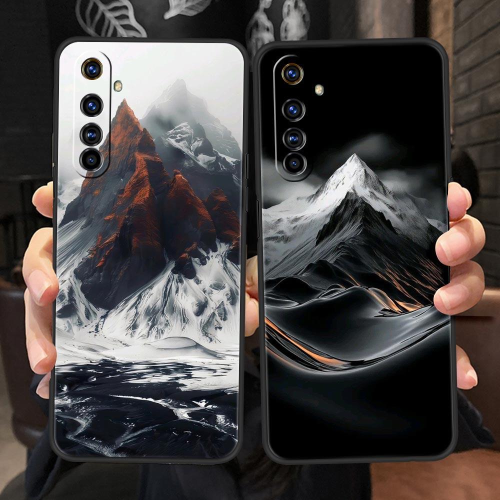 Черный Чехол Горная Вершина Для Realme C67 C63 C55 C53 C35 C25 C21 GT 2 3 5 6 10 11 12 13 Pro Plus 5G Мягкий ТПУ Чехол Для Телефона Fundas