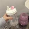 Подарок Милый Дизайн Розовый Бант Соломинка Бутылка для Воды Прозрачная Портативная Чашка для Бабл-ти Пластик 500мл Кофейная Чашка Для Улицы