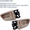 2Pcs Interior Door Handles Driver & Passenger Side For 2001-07 Toyota Sequoia, 2000-2004 Avalon, 2004-2006 Tundra - Crew Cab ONLY - Four Full-Sized