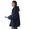 Lamb Wool Coat Women's Lazy Cardigan Sweatshirt Fleece Lined Thickened Loose Korean Style Chic Autumn Winter Hooded Top