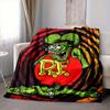 1Pc Rat Fink'S Underground Cave Flannel Blanket, Soft And Comfortable, Casual Warm, Camping Travel, Christmas, Halloween Xmas Gift L199