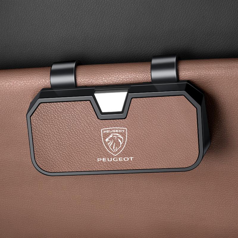 Car Sun Visor Glasses Clip Pressing Switch Eyeglasses Holder For Peugeot 5008 408 308 Landtrek 208 2008 3008 Rifter 508 301 608