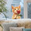 Милые оранжевые кошки розы балконные стеклянные окна домашний фон украшение оконные наклейки