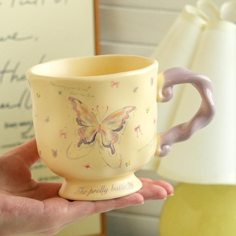 Высококачественная керамическая чашка Dream Butterfly для дома и девушек, креативный сувенир, керамическая чашка