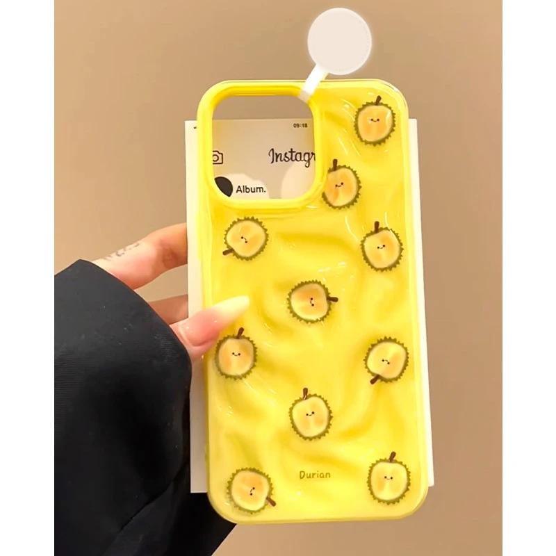 Летние фруктовые морщинки подходят для чехла для мобильного телефона Apple iPhone16/17Pro 14 глянцевый 13 свежий 15 мягкий чехол