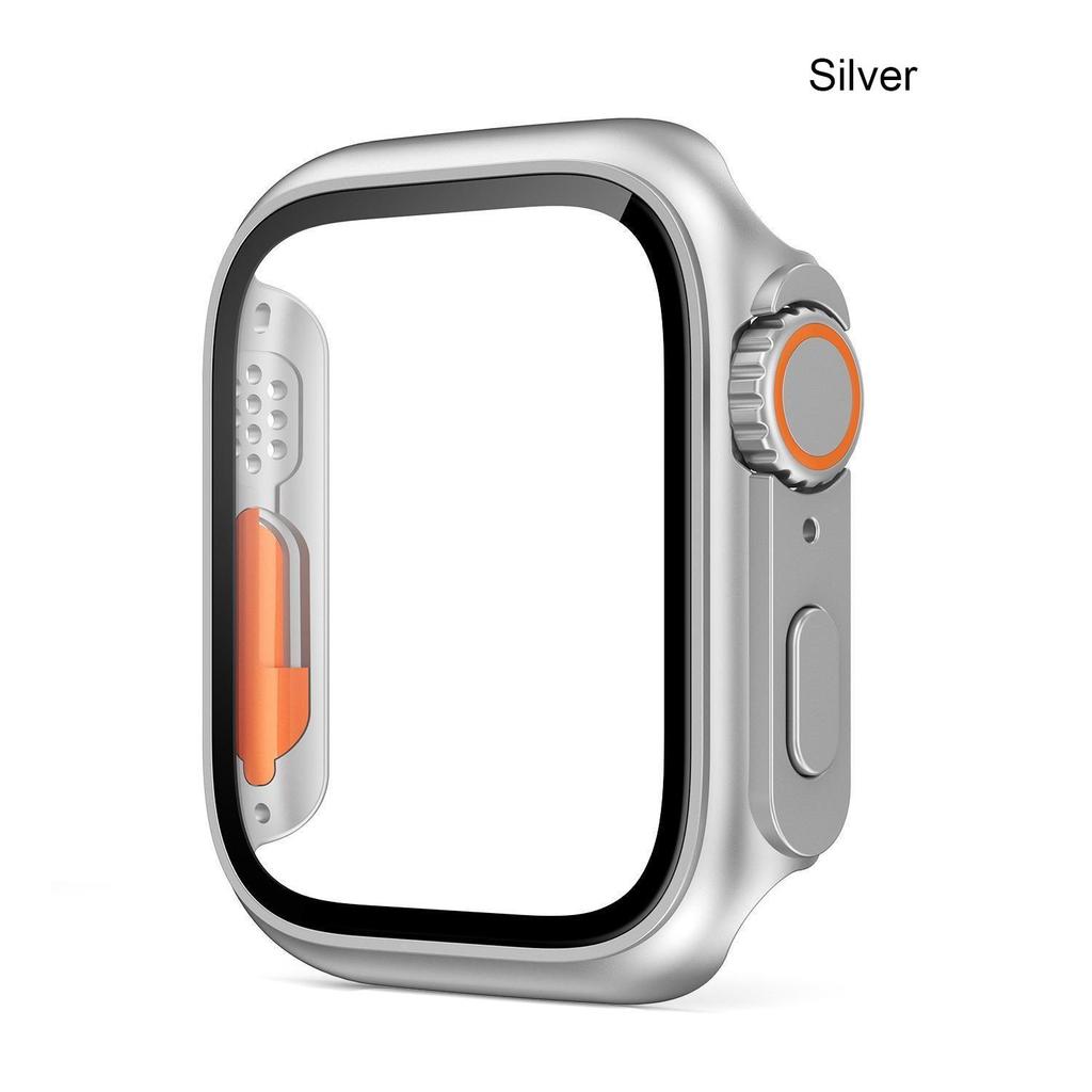 Корпус из закаленного стекла + чехол для часов ПК для Apple Watch 8 7 45 мм 41 мм 44 мм 40 мм Обновление до Apple Watch Ultra 49 мм Защитный бампер-экран