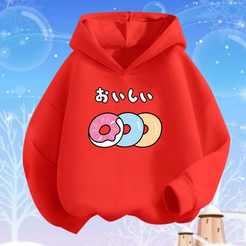Каваи Персиковый Сок Узор Летний Напиток Принт Толстовки Девочки Толстовка с Капюшоном Мягкий Топ