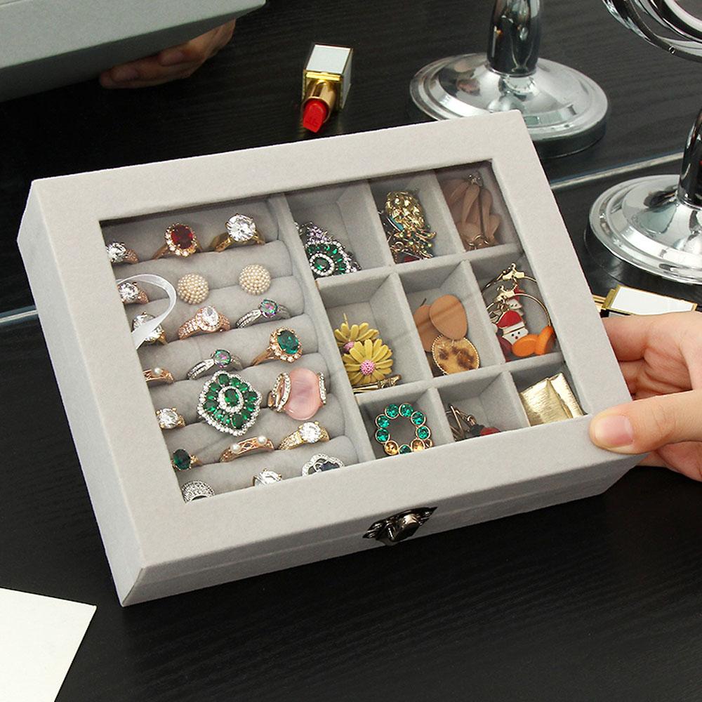Velvet Ring Jewelry Box Earring Jewelry Show case Storage Case Display Tray Holder Organizer Box