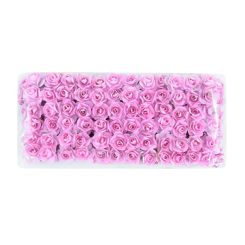 144pcs Mini 2cm Paper Rose Flower Heads Bouquet Artificial For Wedding Home Decoration Scrapbooking DIY Wreath