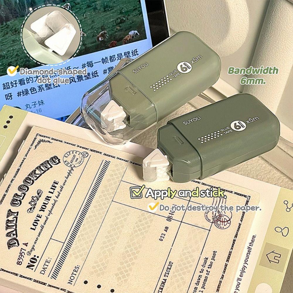 6pcs Gradient Color Dot Glue Tape High Viscosity Double-sided Adhesive Tape  School Office