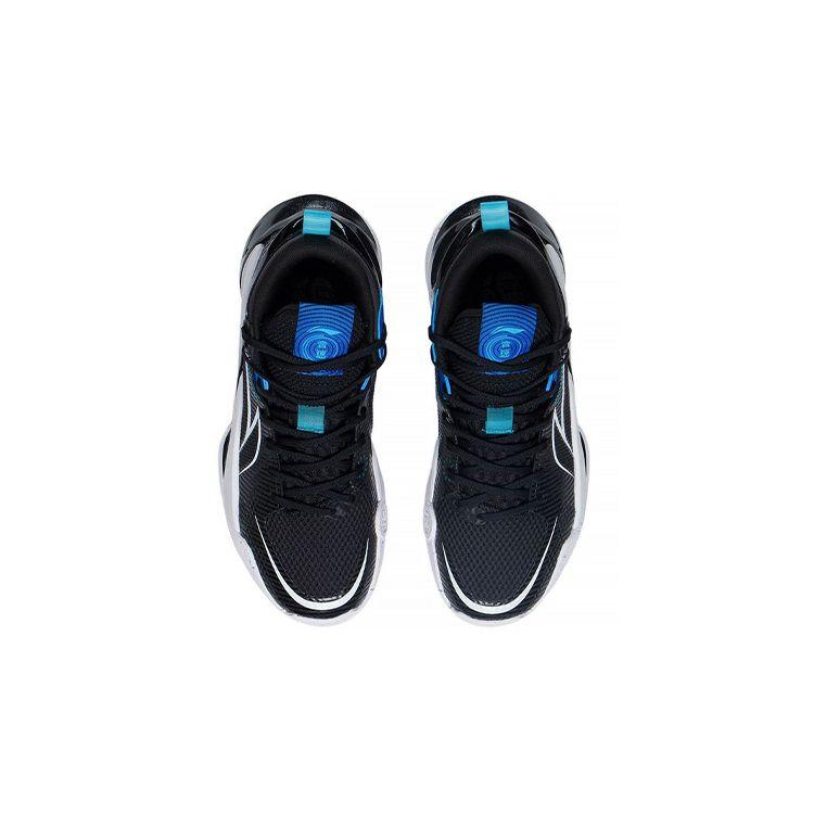 Li Ning Sonic 10 V1 High-Top Basketball Shoes Kids Sneakers Black White Blue YKBS022-5