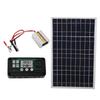 30W Solar Panel Kit with 220W Inverter and MPPT QC3.0 Controller, Portable Solar   for RV Camping Boat Car 12V Battery