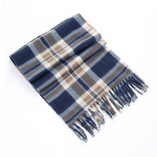 Adult Scarf Double-Sided Velvet Soft Plaid Pattern Autumn Winter Scarf with Tassel Men Women Warm Shawl