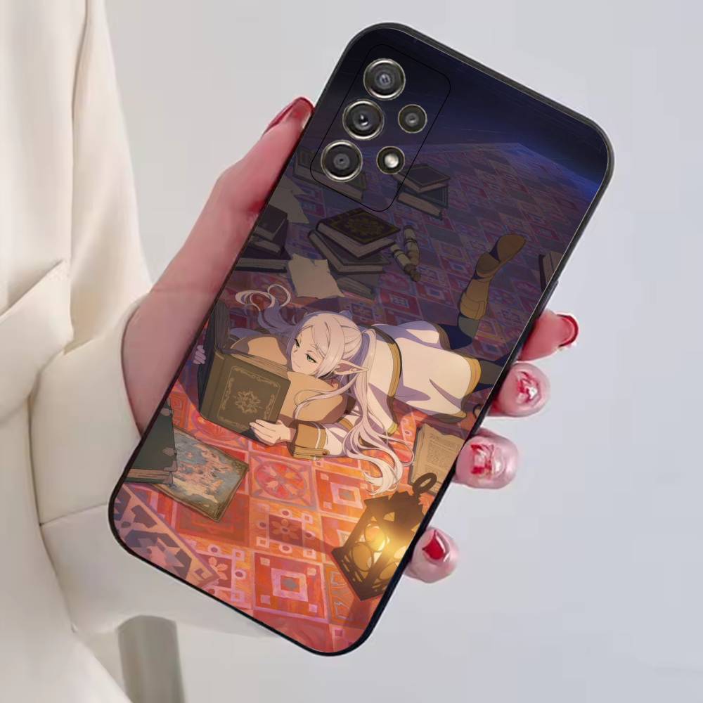 Аниме F-Frieren Милый Чехол для Телефона Черный Силикон Мягкий Для Samsung S25,S24,S21,S22,S23,S30,Ultra,S20,Plus,Fe,Lite