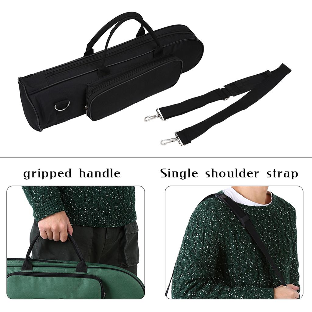 LADE Oxford Cloth Thicken Trumpet Bag with Shoulder Belt (Black)