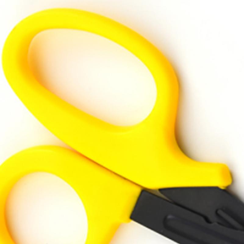 Ножницы для перевязки из нержавеющей стали и полипропилена, портативные многоцелевые ножницы для экстренной помощи на дому, желтые