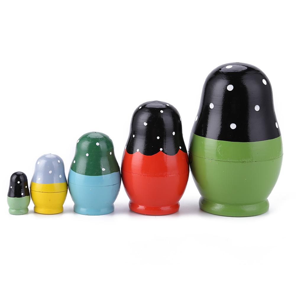 1 Set Matryoshka Dolls Nesting Dolls Toy Wooden Russian Doll Hand Paint Toys Craft Toys DIY Paint Skill Training Children Gifts