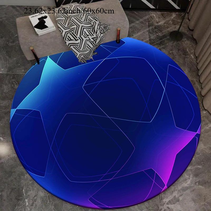 [ Product] Round Rug with Football Pattern, Non-Slip Chair Cushion, Suitable for Bedroom, Living Room, Office, Game Room
