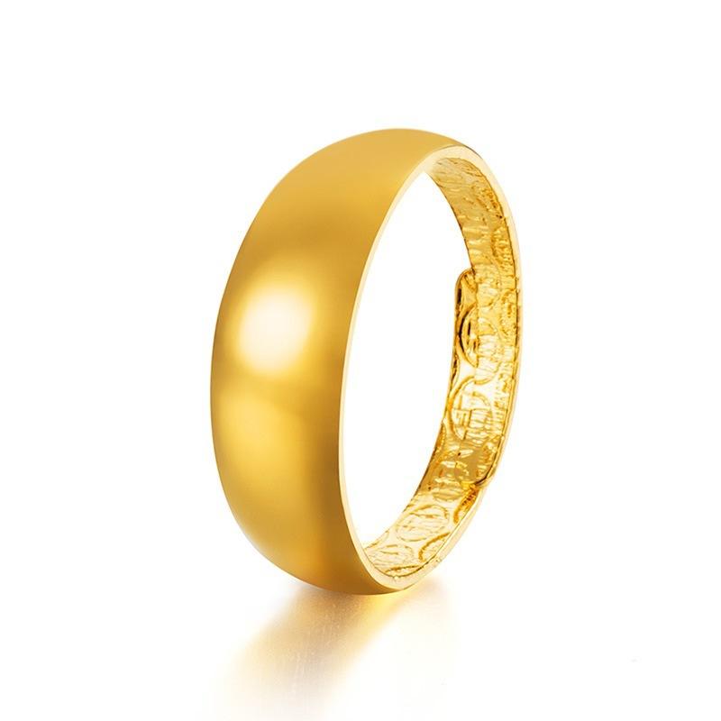 Sand Gold Ring for Women, Long-lasting Color Retention, Niche Sweet Imitation Gold Open Female Ring, Copper Alloy Accessories
