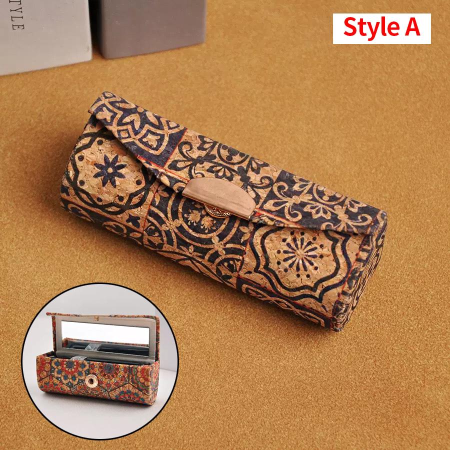 1 шт. - Усовершенствованная ретро-коробка для хранения помады с зеркалом - Мини и удобная, легко носить с собой коробка для помады для выхода в свет