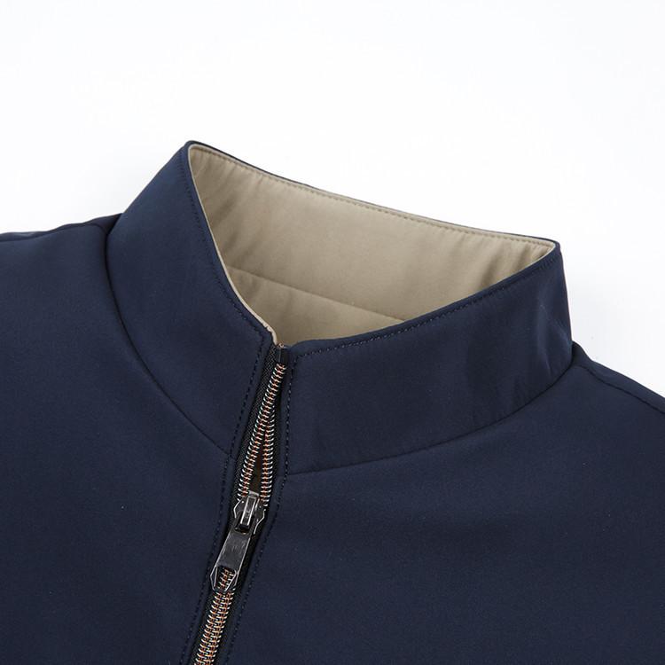Мужская хлопковая куртка на осень/зиму с воротником-стойкой - Business Casual, Однотонная, Утепленная, В стиле «папы»
