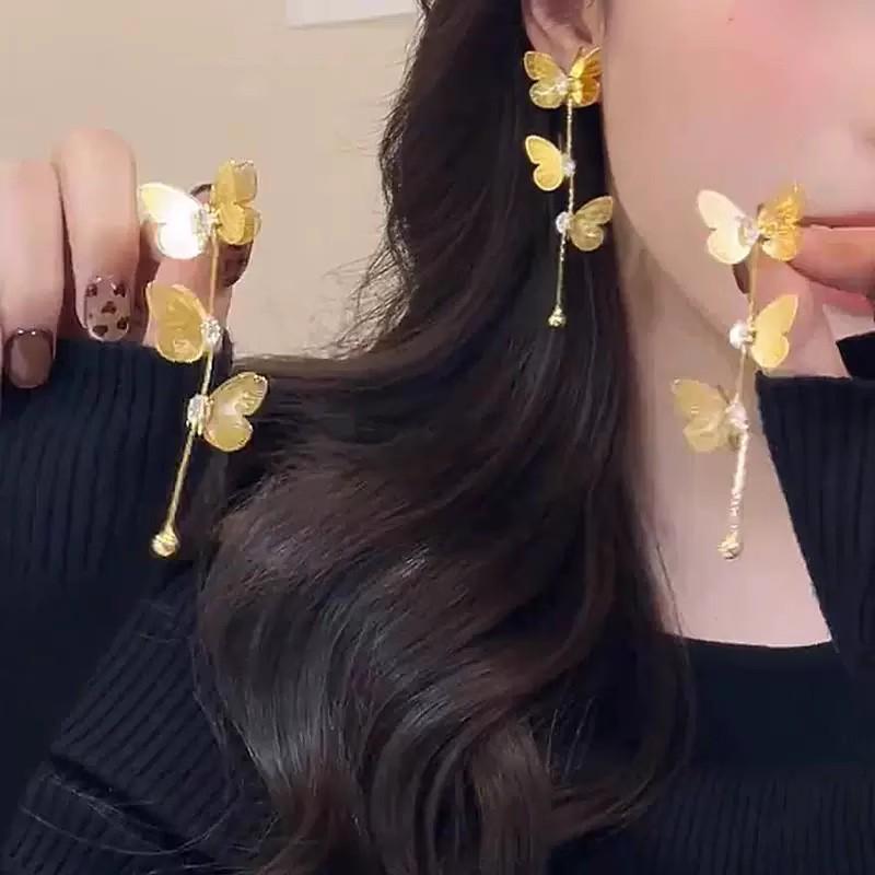 Уникальные серьги-пусеты из серебра 925 пробы с цирконом и жемчугом в виде бабочек для женщин - Высококачественная модная бижутерия