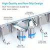 1Pc Heavy Duty Wall Mounted Broom Rack with 4 Hooks - Stainless Steel Frame for Laundry and Garage Organization