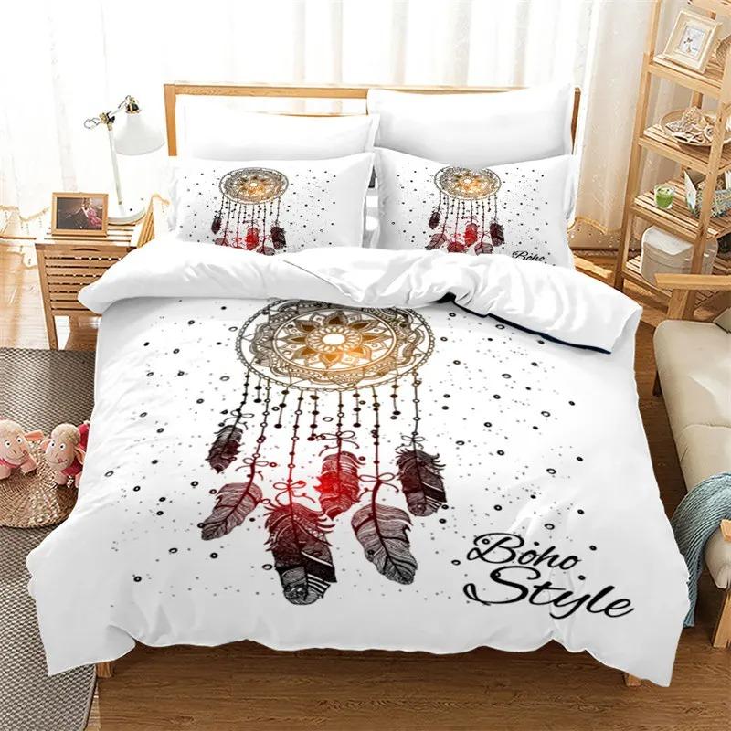 Dreamcatcher Bohemia Mandala Feathers Комплект постельного белья для мальчиков и девочек Twin Queen Size Пододеяльник Наволочка Детская кровать для взрослых