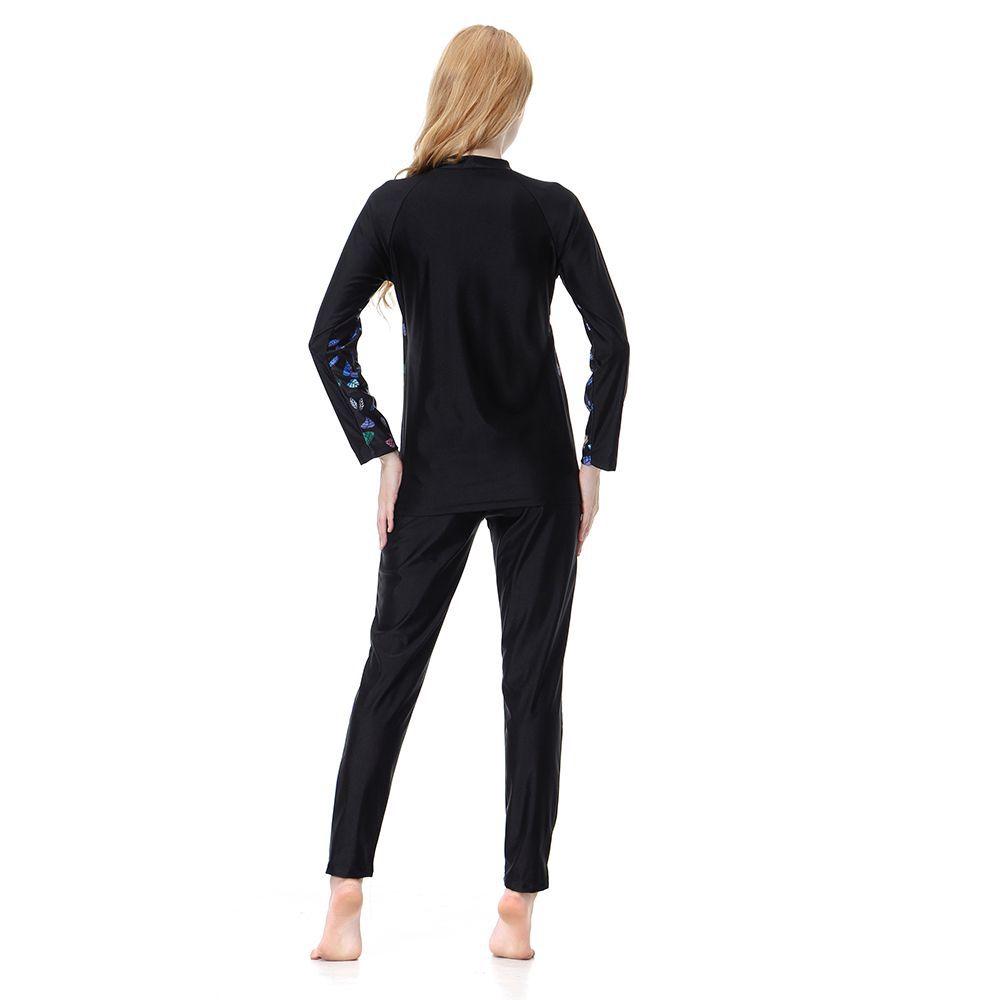 Женский мусульманский купальный костюм больших размеров с шапочкой, мусульманский купальник с принтом, пляжная одежда из 3 предметов, консервативный, высокоэластичный женский купальник