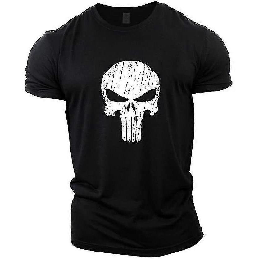 Punisher Skull Bodybuilding Top-L-Black