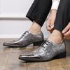 20252025 Золотые глянцевые деловые броги из кожи, европейская и американская мода, большой размер, дерби на шнуровке