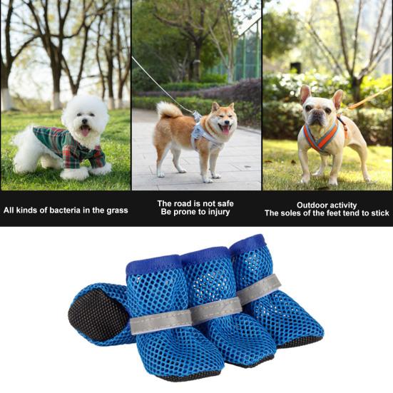 4 шт. обувь для собак, дышащая обувь для домашних животных, уличные пинетки для собак, летние, популярные, защита для лап собак, для прогулок, бега, бега