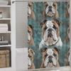 Funny English Bulldog Shower Curtain For Bathroom, Waterproof Shower Curtain With 12 Hooks, Modern Bath Curtains For Tub, Show