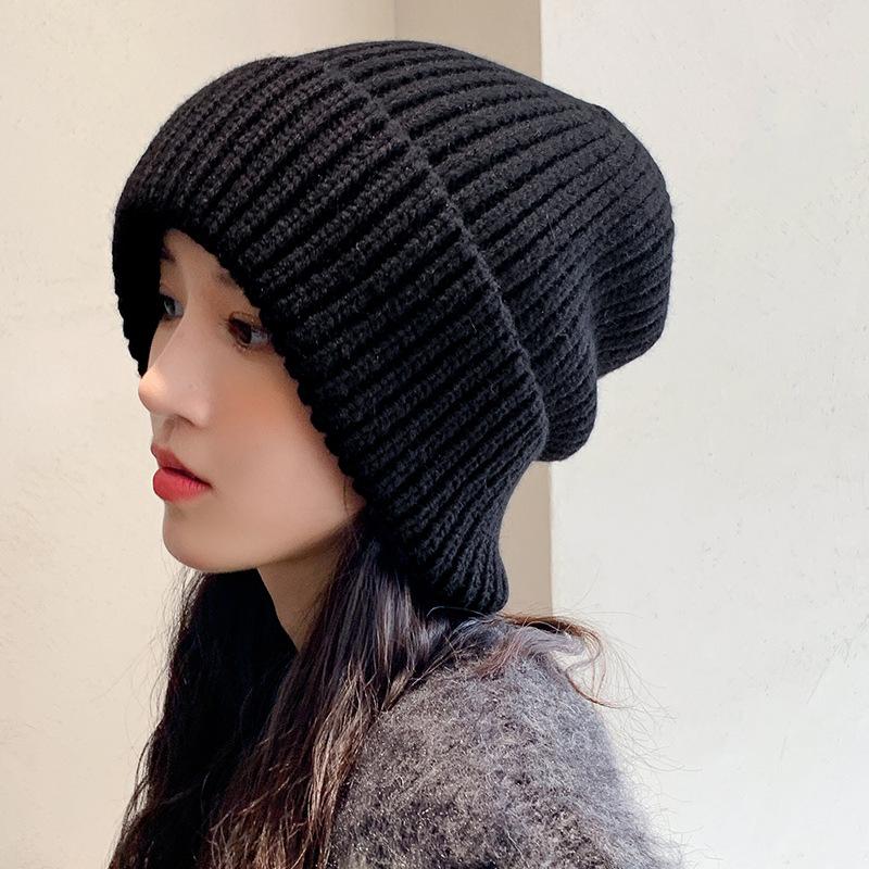 Korean Style Women's Winter Wool Hat: Thick, Warm, Casual Knitted Design for Autumn & Winter
