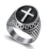 Крутое мужское христианское крестовое кольцо из нержавеющей стали для мужчин и женщин, размер 6-15