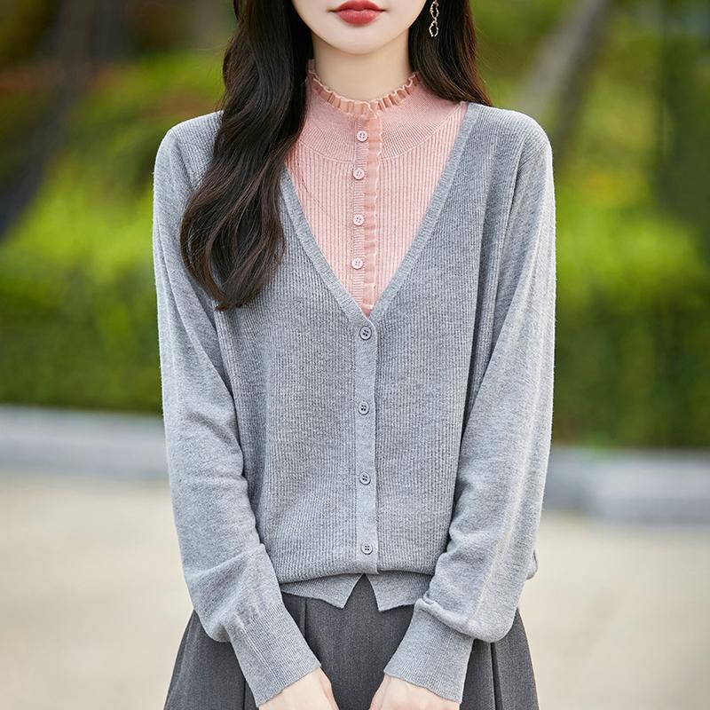 Женский кашемировый свитер Qinghe кашемир 50% шелк 50% шерсть осенне-зимний кашемировый кардиган мягкий и теплый