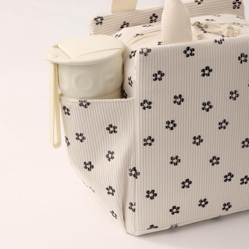 Вельветовая сумка для ланча, термоизоляционная сумка для хранения ланч-боксов, многофункциональная сумка-холодильник для детей и школьников, сумка-холодильник для пикника и еды