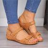 Large Size New Thick-soled Wedge Heel Women's Shoes Velcro Buckle with Beach Sandals Women