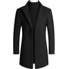 Autumn and Winter Men's Woolen Coat Medium and Long Trench Coat Cotton Thickened Men's Coat Men's Woolen Trench Coat