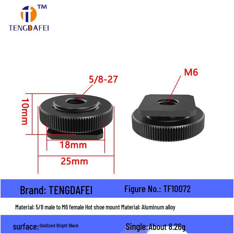 Reversible 1/4" Male To 3/8" Female Adapter for Camera Tripod Ball Head with M4-M8 Conversion Screws