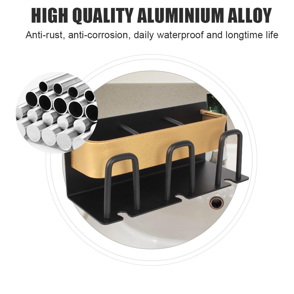 Органайзер настенный держатель для зубной пасты без дырокола полка для ванной комнаты из алюминиевого сплава экономит место аксессуары держатель для зубных щеток