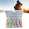 5Pcs 10CM/12G Luminous Shrimp Bait with Squid Jig Hook Realistic Bionic Artificial Lure Saltwater Freshwater Bass Walleye Trout Fishing Accessories