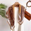 Presbyopia Letter 90 Imitation Silk Large Square Scarf Shawl Commuting Versatile Printed Herringbone Temperament Scarf Headscarf Female New
