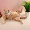 Simulated Lying Orange Cat Model PVC White Cat Figurine Statue Sculpture Decoration Ornament Kids Educational Animal Toy