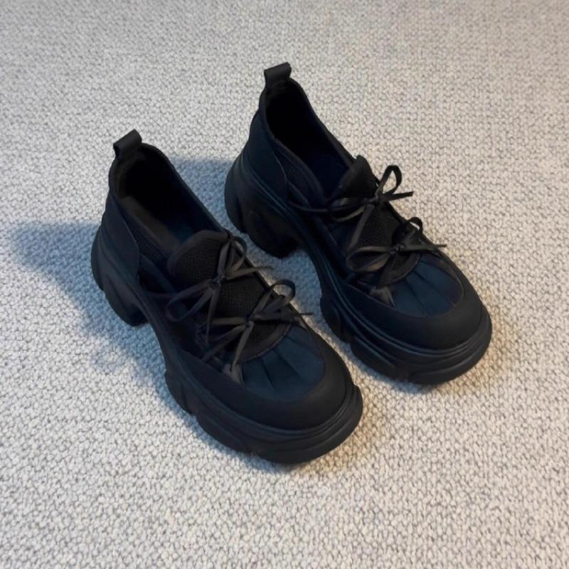 Женская повседневная спортивная обувь на толстой подошве, с круглым носком и толстым каблуком