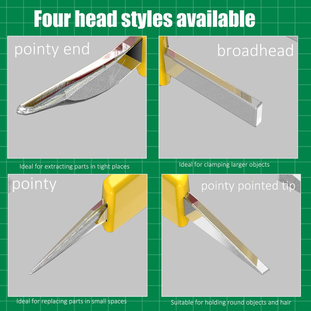 LAOA Пинцет из нержавеющей стали с изоляцией 1000 В высокого давления с алмазным покрытием, нескользящий, изогнутая головка, прямая головка, широкая головка, пинцет