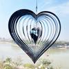 1/2pcs Beating Heart Wind Spinner ABS Wind Catcher Love Wind Chime Rotating Bird Repellent Wind Chime Hang Decoration 6 Colors