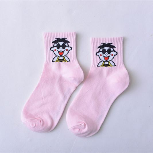 Women Daily Socks Harajuku Korea Japanese Cotton Kitten Flame Socks Men Chinese Cactus Gun Shark Alien Christmas Socks