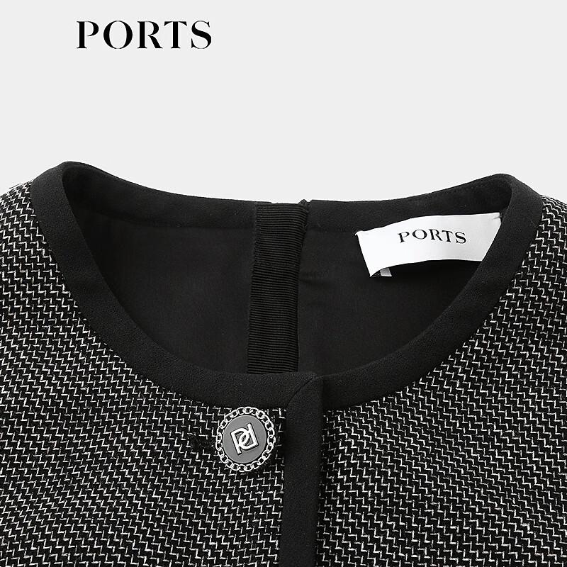 PORTS 2025 Fall Round Neck Mid-Length Dress