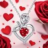 High Quality Lover Girlfriend Anniversaries Jewelry Gift Wife Morerose Necklace Mother's Day  Special Occasions For Mom Heart Pendant Charming